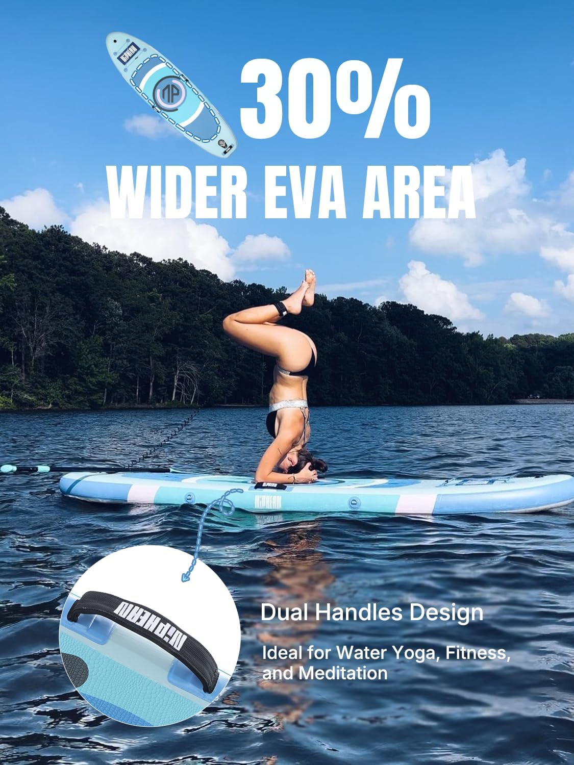 SupSummer 10ft Inflatable Yoga Paddle Board Pink Extra Wide Stable SUP Beginner Kit Complete Set