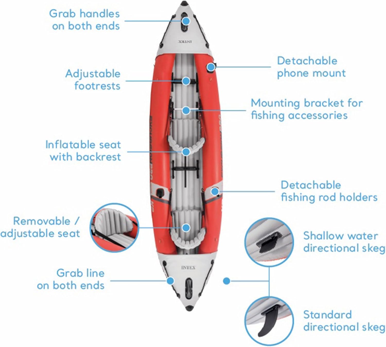 inflatable tandem kayak, 2 person kayak, 12ft kayak, fishing kayak, complete set, 400lb capacity