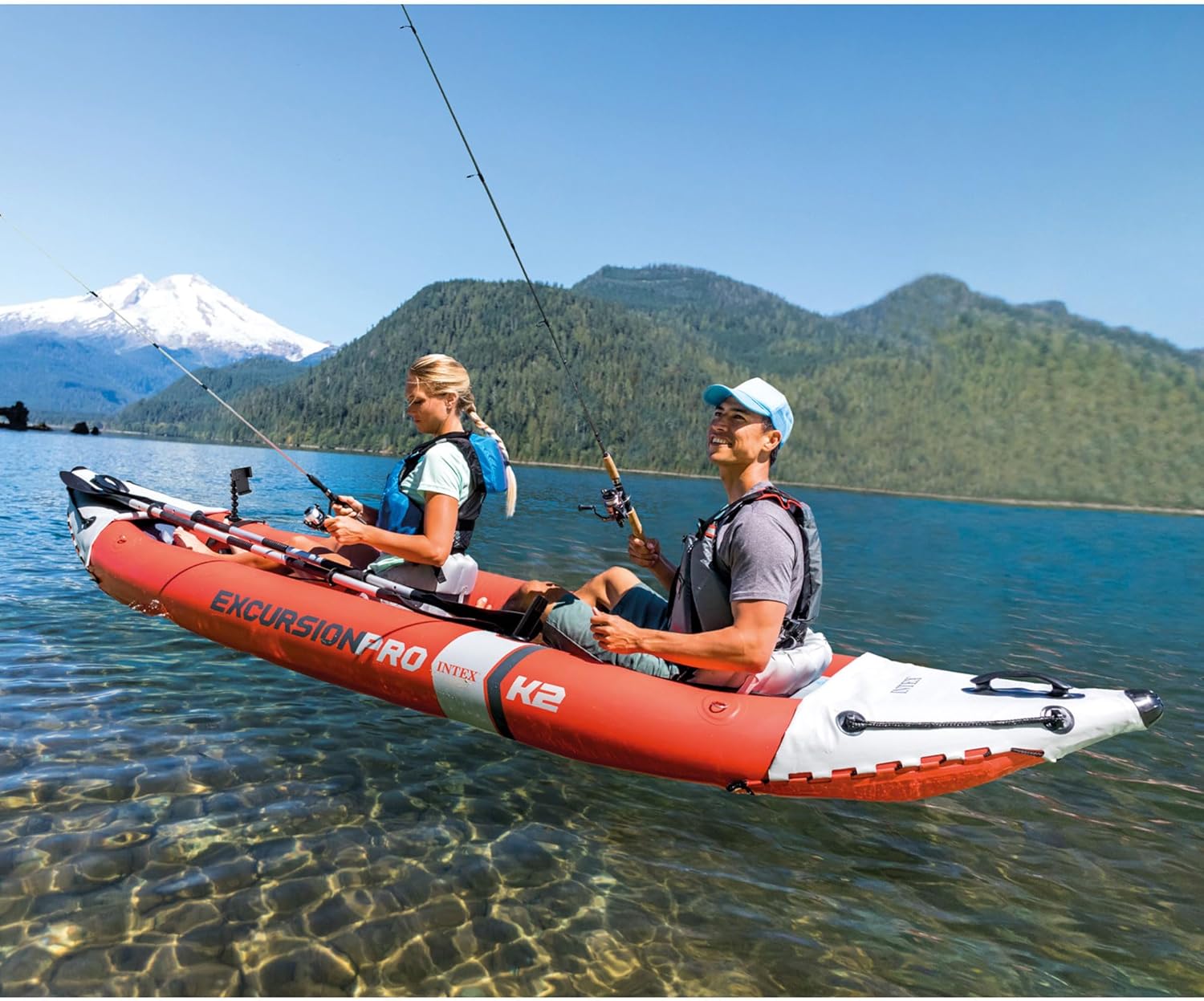inflatable tandem kayak, 2 person kayak, 12ft kayak, fishing kayak, complete set, 400lb capacity