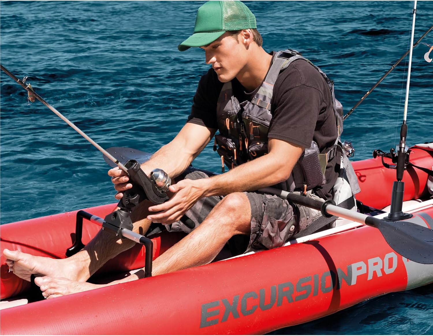 inflatable tandem kayak, 2 person kayak, 12ft kayak, fishing kayak, complete set, 400lb capacity