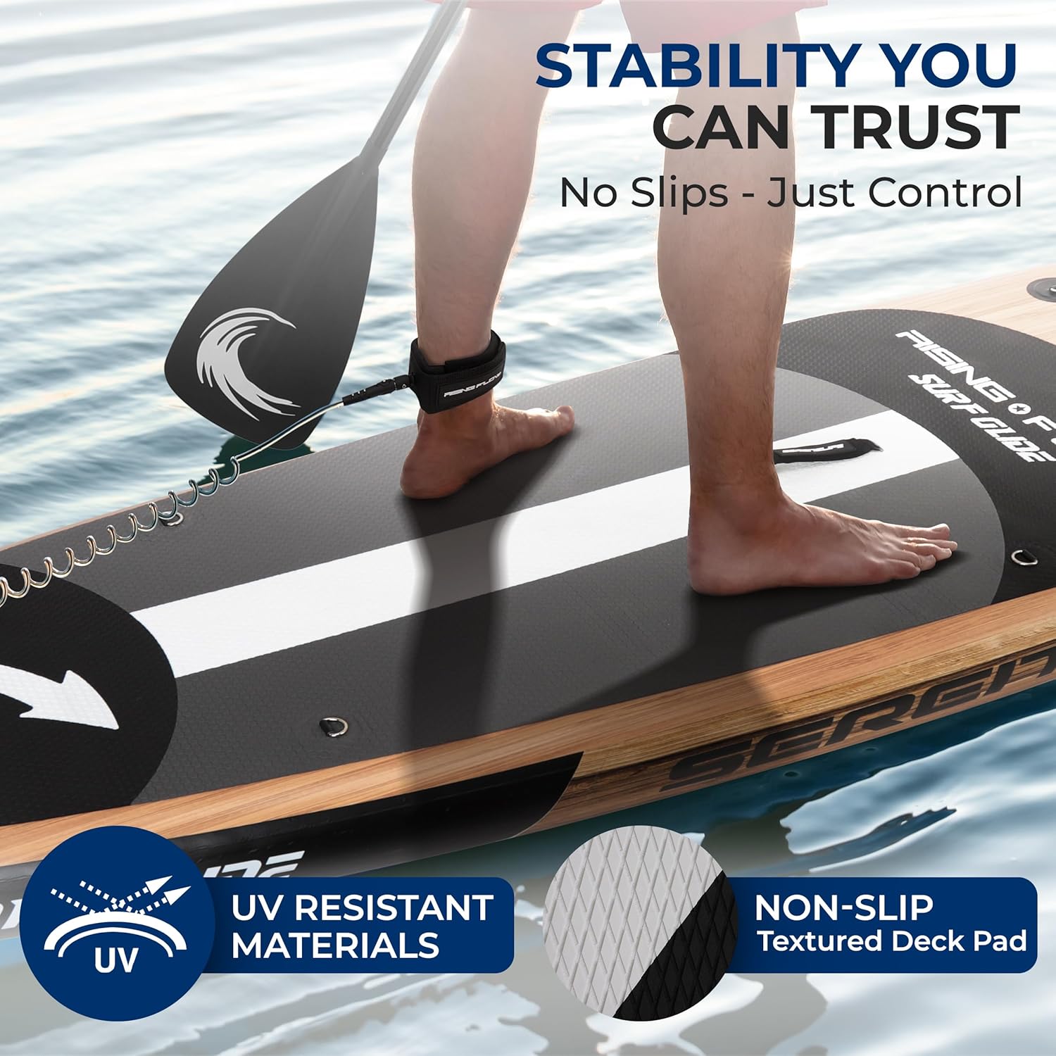 Inflatable Stand Up Paddle Board with Premium SUP Accessories – Wide Stable Design with Non-Slip EVA Deck Pad for Adults and Youth of All Skill Levels, 350 lbs Capacity