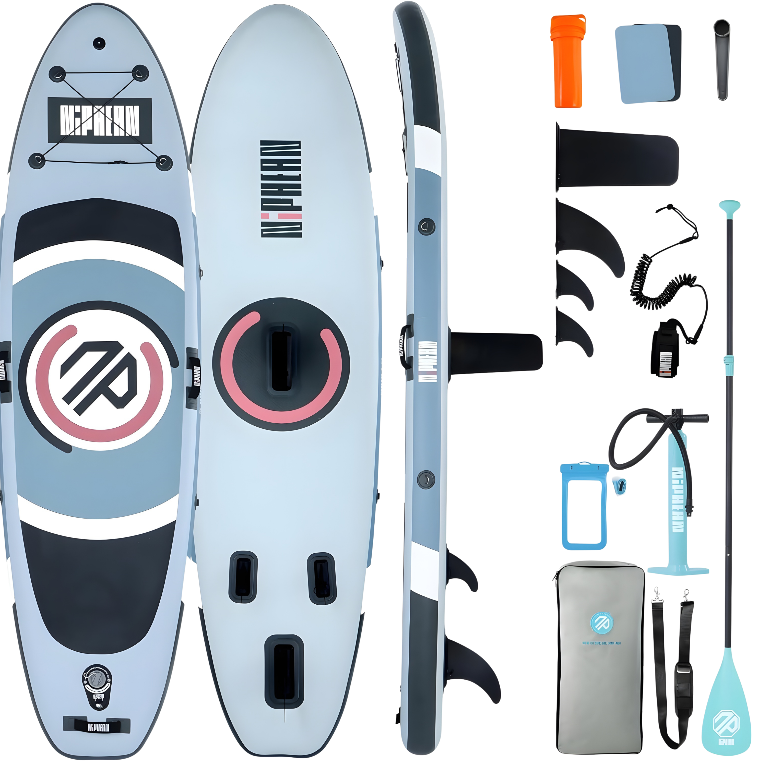 SupSummer 10ft Inflatable Yoga Paddle Board Pink Extra Wide Stable SUP Beginner Kit Complete Set